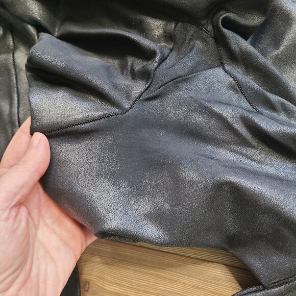 Spanx Black Faux Leather Womens Leggings Size XS Stretch Black Shapewear FLAW130 - Picture 2 of 10